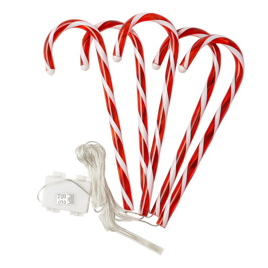 Pack de 6 bastones navideños LED