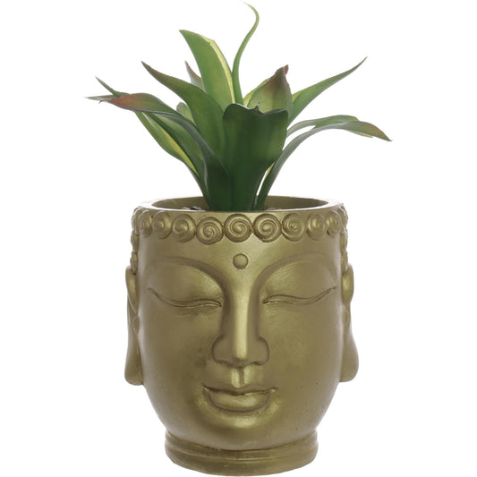 Planta artificial con pote dorado 1