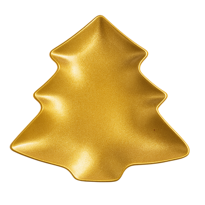 Plato árbol de Navidad dorado