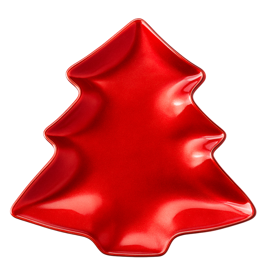 Plato árbol de Navidad rojo