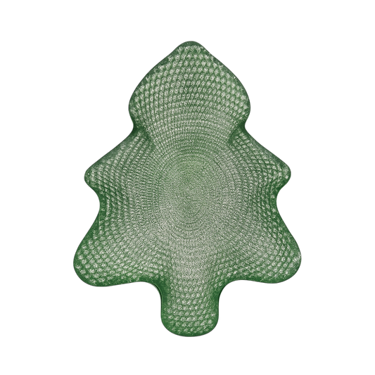 Plato decorativo texturizado árbol de Navidad verde