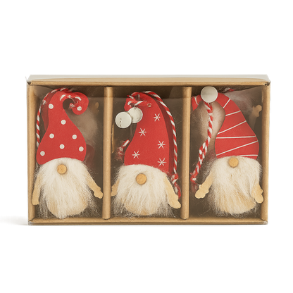 Set 5 de 12 colgantes navideños de madera en caja