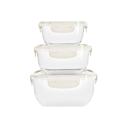 Set de 3 contenedores herméticos para comida blanco