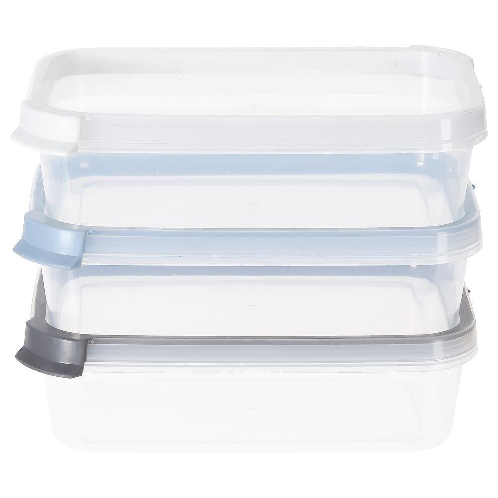 Set de 3 contenedores plásticos tapa transparente