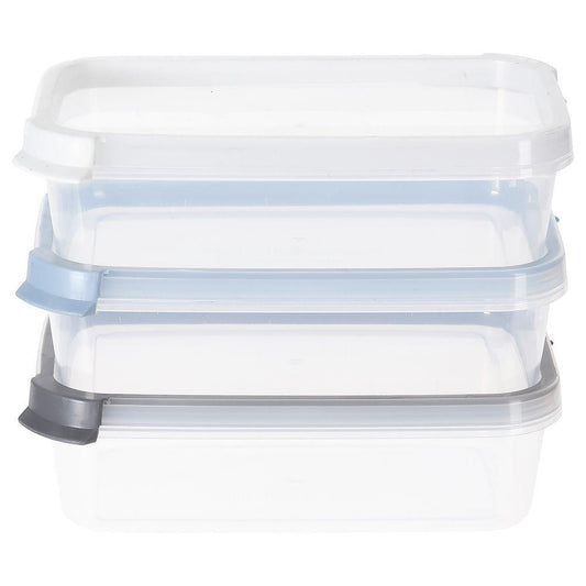 Set de 3 contenedores plásticos tapa transparente