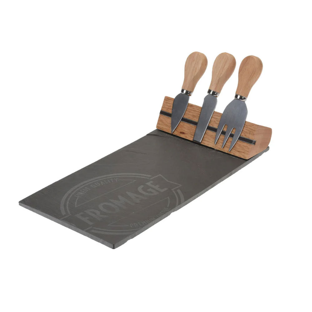 Set de 4 piezas con tabla de bambú para quesos 2