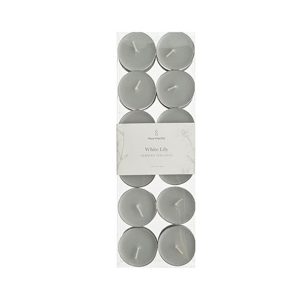 Pack 24 velas té white lily